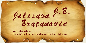 Jelisava Bratanović vizit kartica